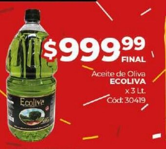 Diarco Ecoliva Aceite de Oliva x 3 lt oferta
