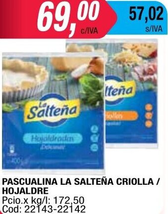Maxiconsumo La Salteña Pascualina Criolla/ Hojaldre oferta
