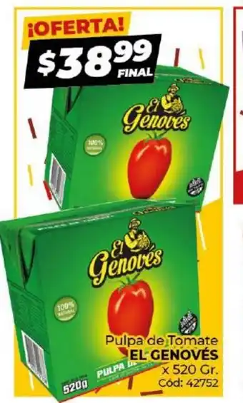 Diarco El Genoves Pulpa de Tomate x 520 gr oferta