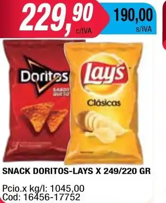Maxiconsumo Doritos-Lays Snack x 249/220gr oferta