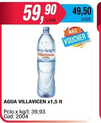 Maxiconsumo Agua Villavicen x 1,5Lt oferta