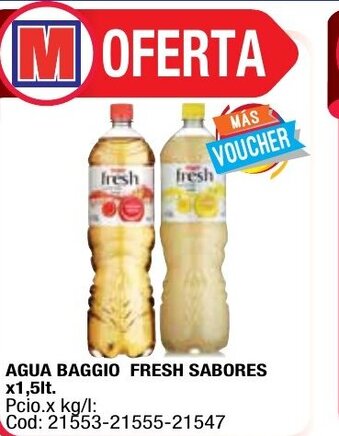 Maxiconsumo Fresh Agua Baggio Sabores x 1,5lt oferta