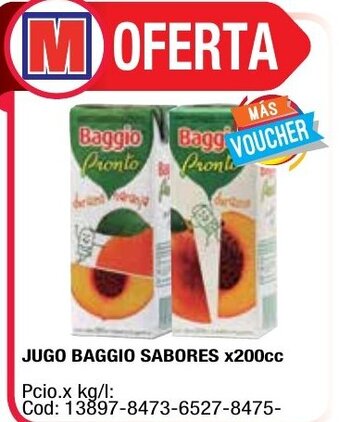 Maxiconsumo Baggio Jugo Sabores x 200cc oferta