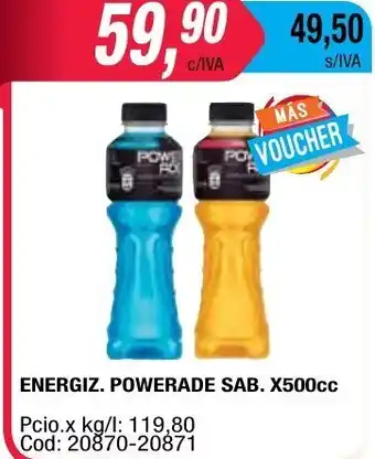Maxiconsumo Powerade Energiz Sab x 500cc oferta