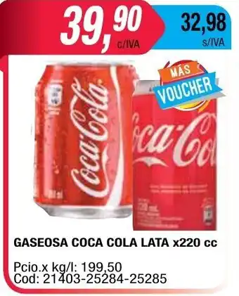 Maxiconsumo Coca Cola Gaseosa Lata x 220cc oferta
