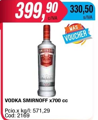 Maxiconsumo Vodka Smirnoff x 700cc oferta