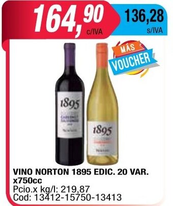 Maxiconsumo 1895 Vino Norton Edic 20 Var x 750cc oferta