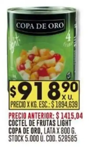 Coto COCTEL DE FRUTAS LIGHT COPA DE ORO, LATA X 800 G. oferta