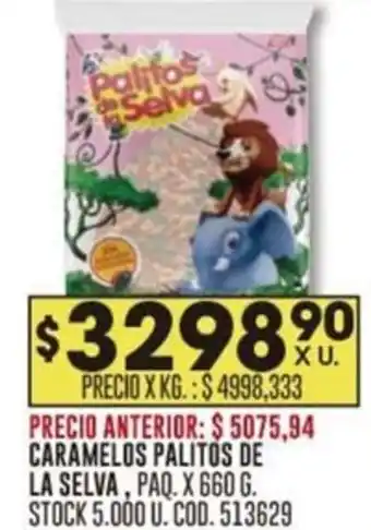 Coto CARAMELOS PALITOS DE LA SELVA, PAQ. X 660 G. oferta