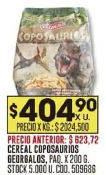 Coto CEREAL COPOSAURIOS GEORGALOS, PAQ. X 200 G. oferta
