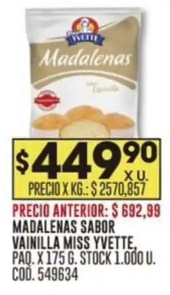 Coto MADALENAS SABOR VAINILLA MISS YVETTE PAQ. X 175 G. oferta