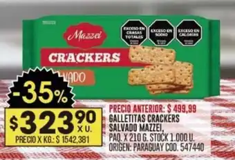 Coto GALLETITAS CRACKERS SALVADO MAZZEI, PAQ. X 210 G. oferta