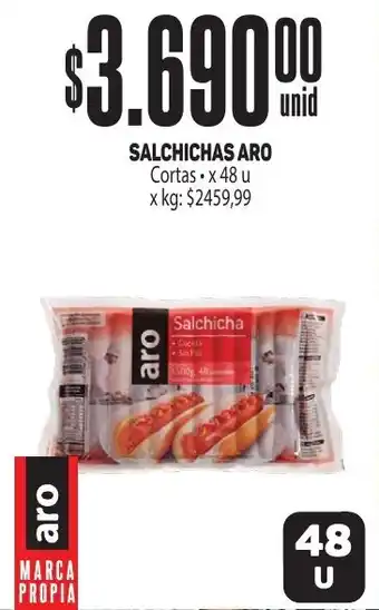 Makro SALCHICHAS ARO Cortas x 48 u oferta