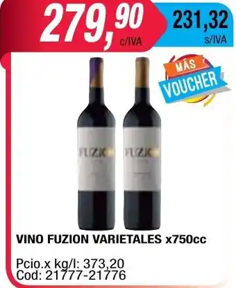 Maxiconsumo Fuzion Vino Varietales 750cc oferta