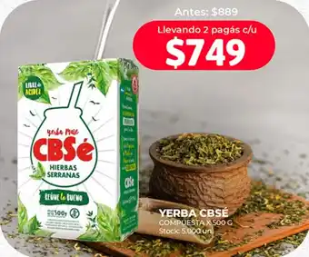 Supermercados Tadicor YERBA CBSÉ COMPUESTA X 500 G oferta