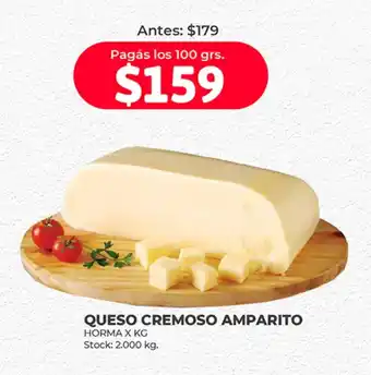 Supermercados Tadicor QUESO CREMOSO AMPARITO HORMA X KG oferta