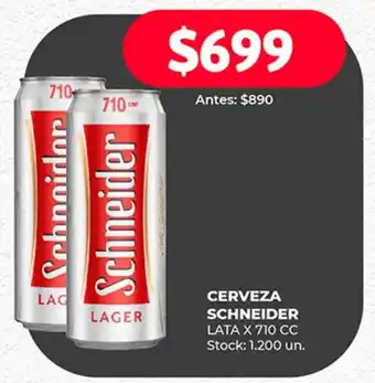 Supermercados Tadicor CERVEZA SCHNEIDER LATA X 710 CC oferta