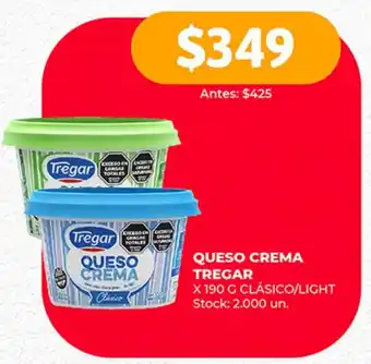 Supermercados Tadicor QUESO CREMA TREGAR X 190 G CLÁSICO/LIGHT oferta