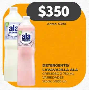 Supermercados Tadicor DETERGENTE/ LAVAVAJILLA ALA CREMOSO X 750 ML VARIEDADES oferta