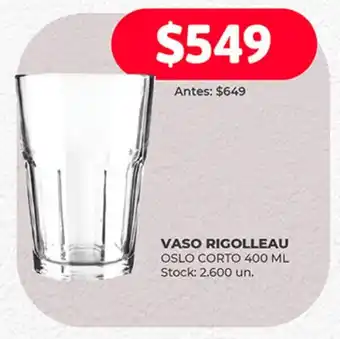 Supermercados Tadicor VASO RIGOLLEAU OSLO CORTO 400 ML oferta