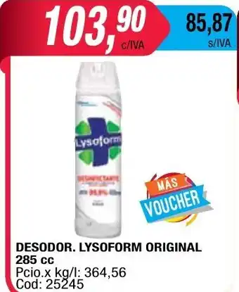Maxiconsumo Lysoform Original Desodor 285cc oferta