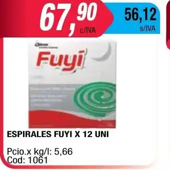 Maxiconsumo Fuyi Espirales x 12 Uni oferta