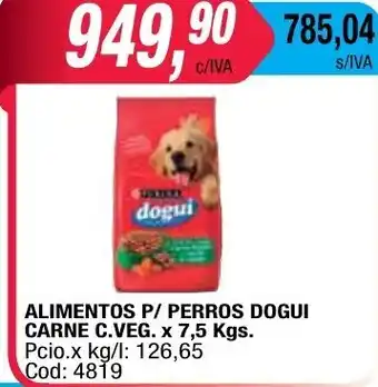 Maxiconsumo Perros Dogui Alimentos P/Carne C. Veg. x7,5kgs oferta