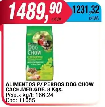 Maxiconsumo Dog Chow Alimentos P/Perros Cach. Med, GDE. 8kgs oferta
