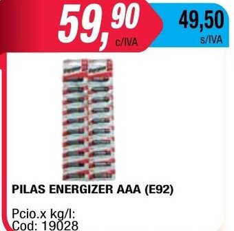 Maxiconsumo Pilas Energizer AAA (E92) oferta