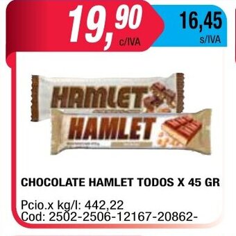 Hamlet Chocolate Todos x 45gr