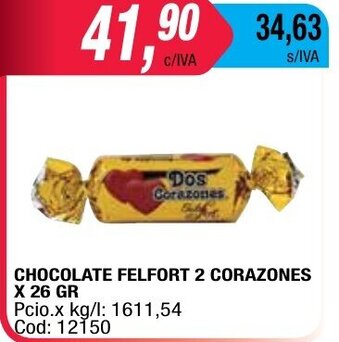 Maxiconsumo Chocolate Felfort 2 Corazones x 26gr oferta
