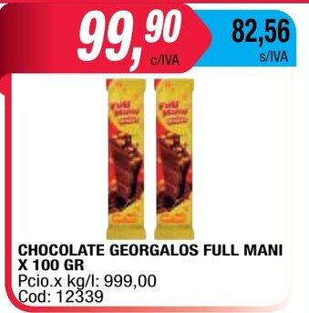 Maxiconsumo Chocolate Georgalos Full Mani x 100gr oferta