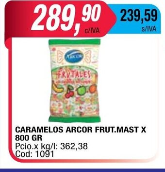 Maxiconsumo Caramelos Arcor Frut.Mast x 800gr oferta