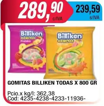 Maxiconsumo Billiken Gomitas Todas 800gr oferta