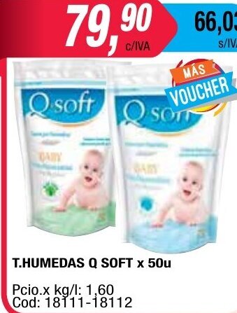 Maxiconsumo Q Soft T. Humedas x 50u oferta