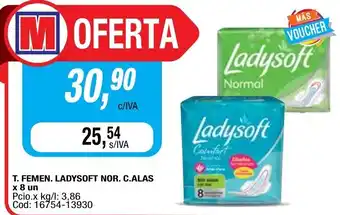 Maxiconsumo T. Femen Ladysoft Nor C. Alas x 80un oferta