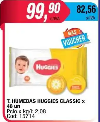 Maxiconsumo Huggies Classic T.Humedas x 48un oferta