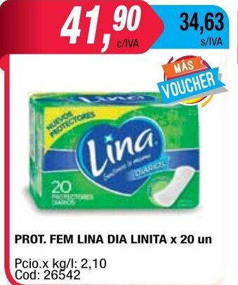 Maxiconsumo Lina Prot Fem Dia Linita x 20un oferta