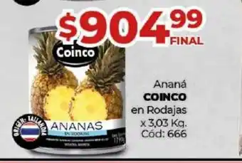 Diarco Coinco Ananá en Rodajas x 3.03kg oferta