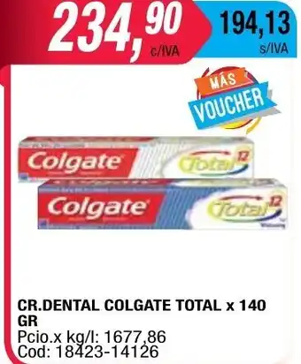 Maxiconsumo Colgate CR. Dental Total x 140gr oferta