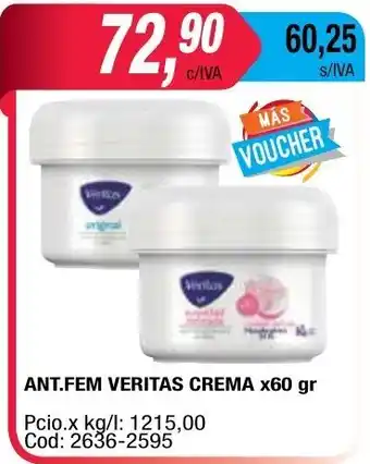 Maxiconsumo Veritas Crema Ant.Fem x 60gr oferta