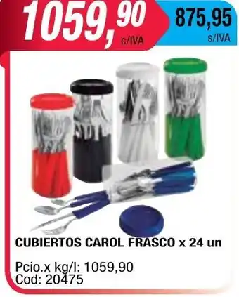 Maxiconsumo Cubiertos Carol Frasco x 24un oferta