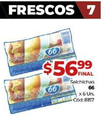 Diarco 66 Salchichas x 6un oferta
