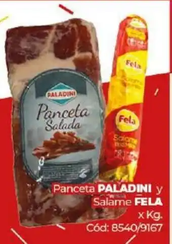 Diarco Panceta Paladini y Salame Fela x kg oferta