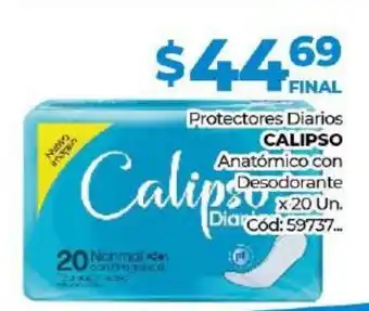 Diarco Calipso Protectores Diarios Anatómico con Desodorante x 20 Un oferta