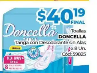 Diarco Doncella Toallas Tanga con Desodorante sin Alas x 8 Un oferta
