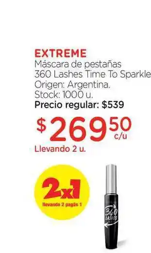 Farmacity Extreme Máscara de pestañas 360 Lashes Time To Sparkle oferta