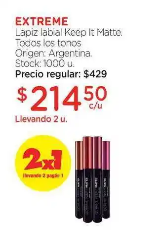 Farmacity Extreme Lapiz labial Keep It Matte. Todos los tonos oferta