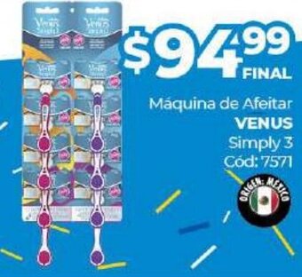 Diarco Venus Máquina de Afeitar Simply 3 oferta
