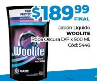 Diarco Woolite Jabón Liquido Ropa Oscura D/P x 900ml oferta